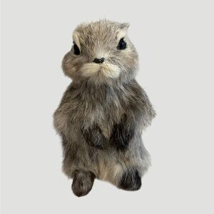 Gray Squirrel Chipmunk Real Fur Figure